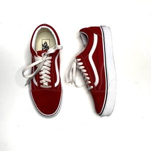 Vans old skool sneakers red white mens size 8